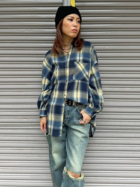 BIGシルエットチェックシャツ